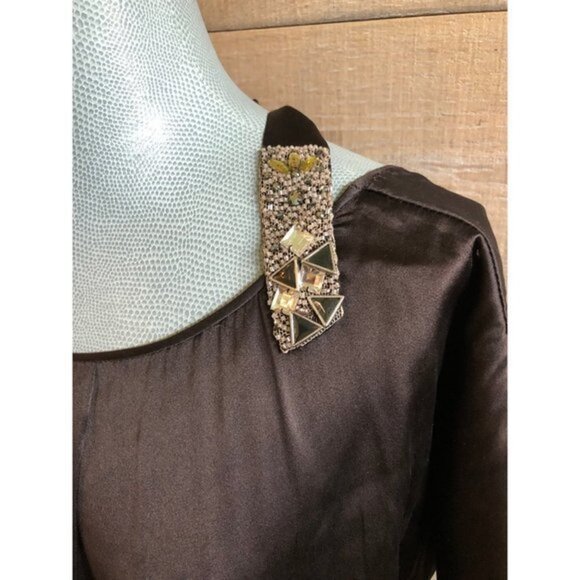 BCBG MAXARIA brown silk mini dress size 4 - Picture 6 of 8